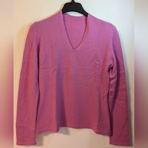 Philosophy Dane Lewis pink cashmere V neck sweater size M